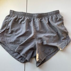 Womens light gray Nike running shorts